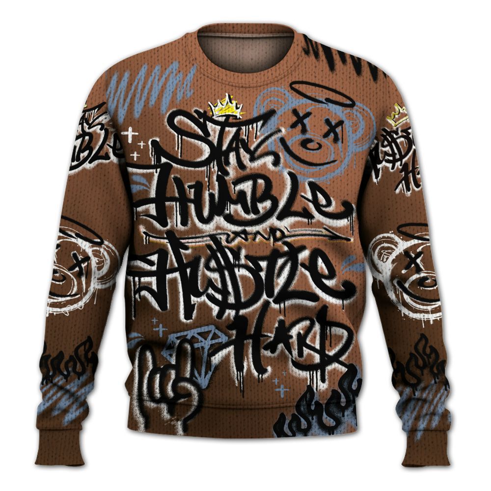 Knitted Sweater To Match Air Foamposite Metallic Copper - Humble Drip Streetwear Graffity