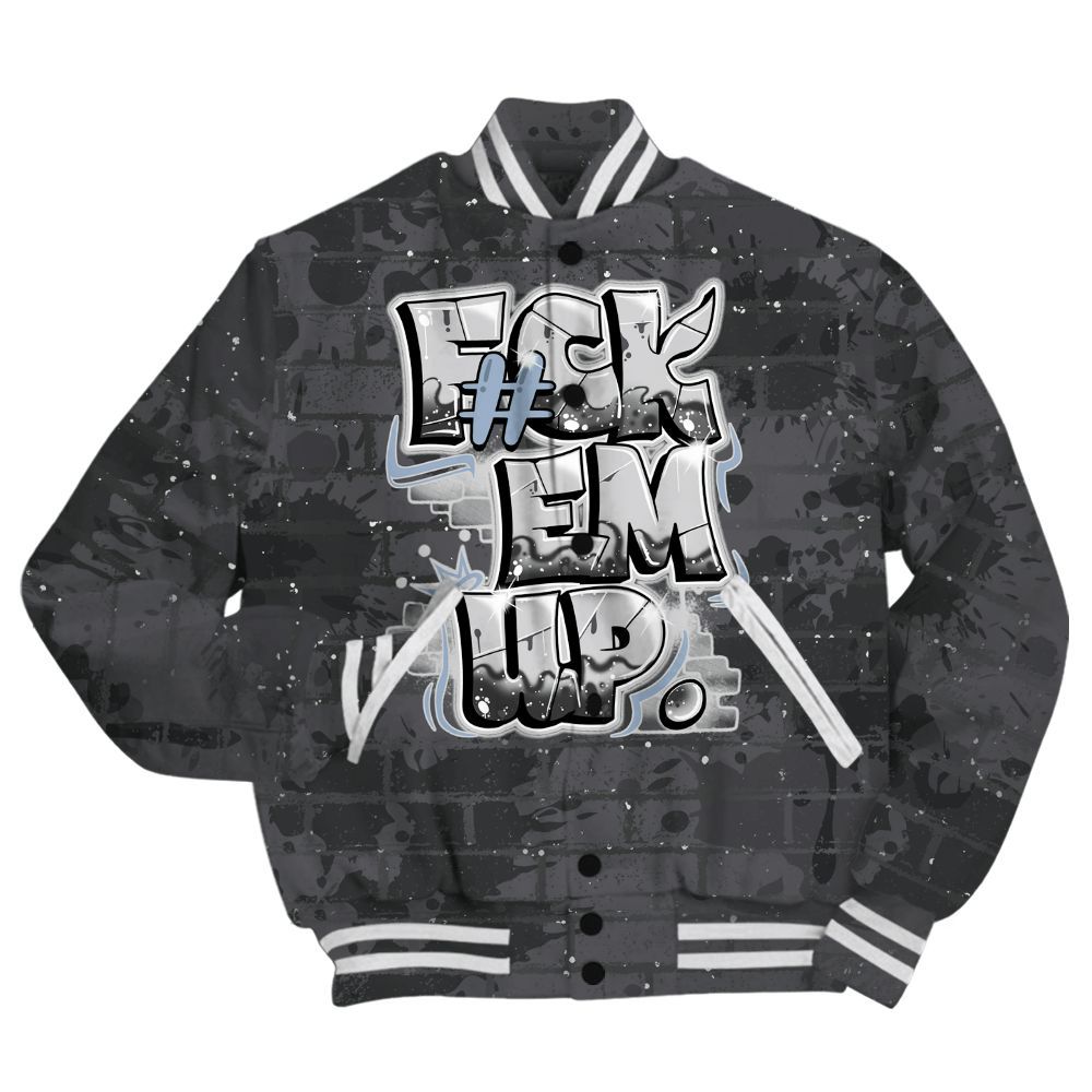 Varsity Jacket To Match Reverse Oreo 6s Shirt - F#ck Em Graphic Brick Art All Over Print