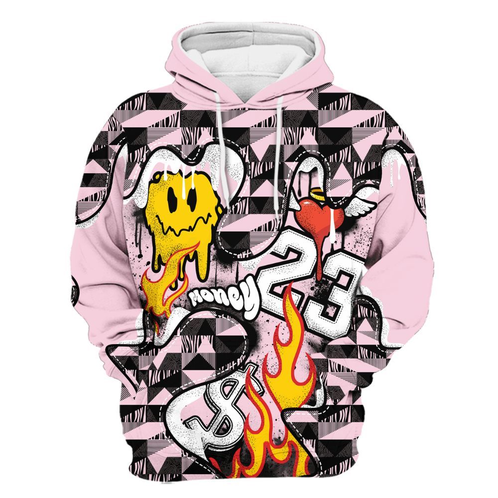 Hoodie To Match Orchid 4s - 23 Smile Burning Heart All Over Print