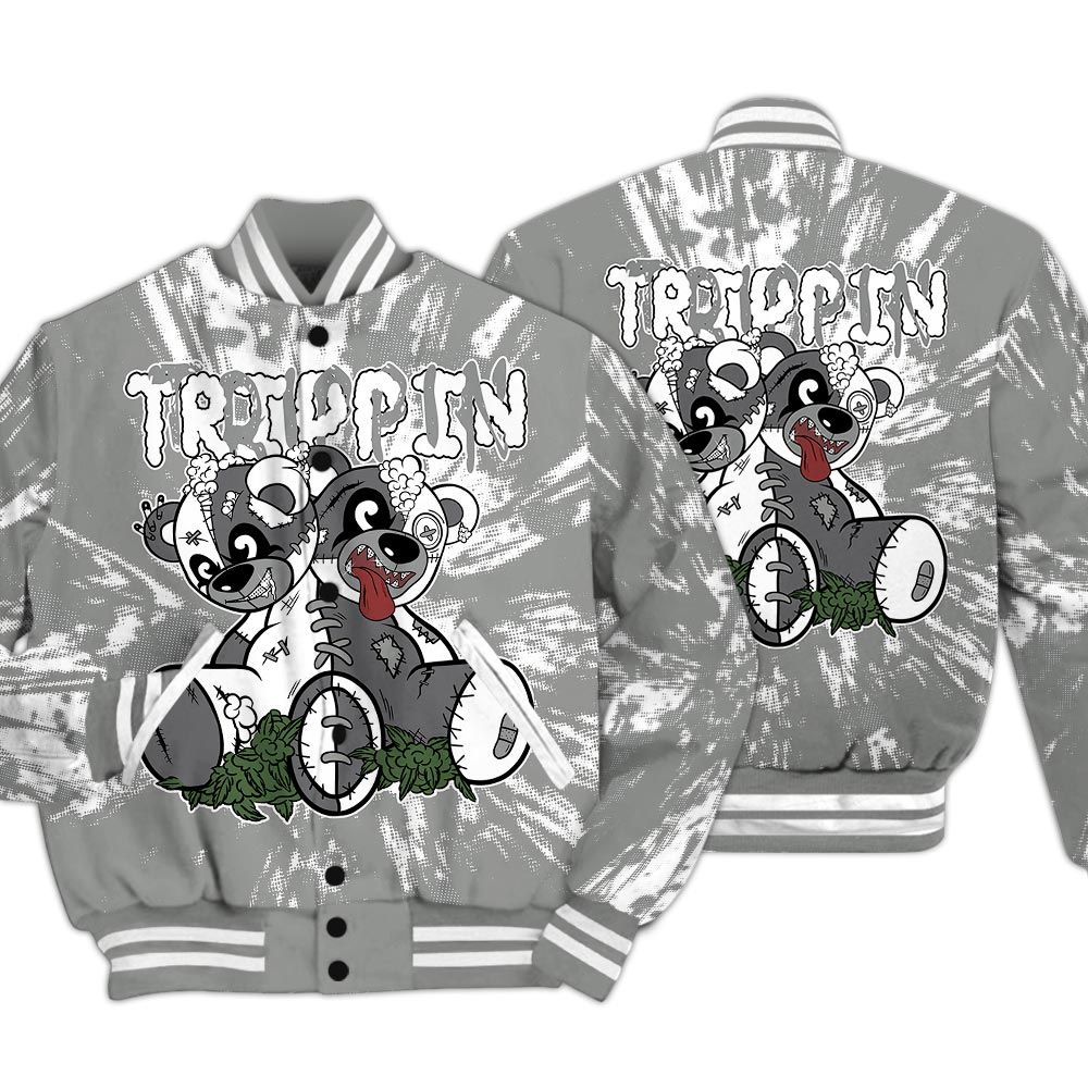 Varsity Jacket To Match Paris Cement Grey 4s - Trippin Bear Luxury Varsity Jacket Unisex