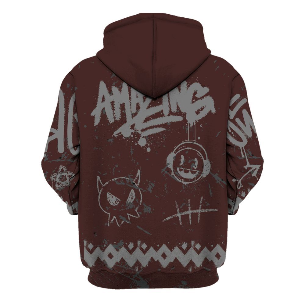 Hoodie To Match Burgundy 5s - Friday Sneaker Crayon All Over Print