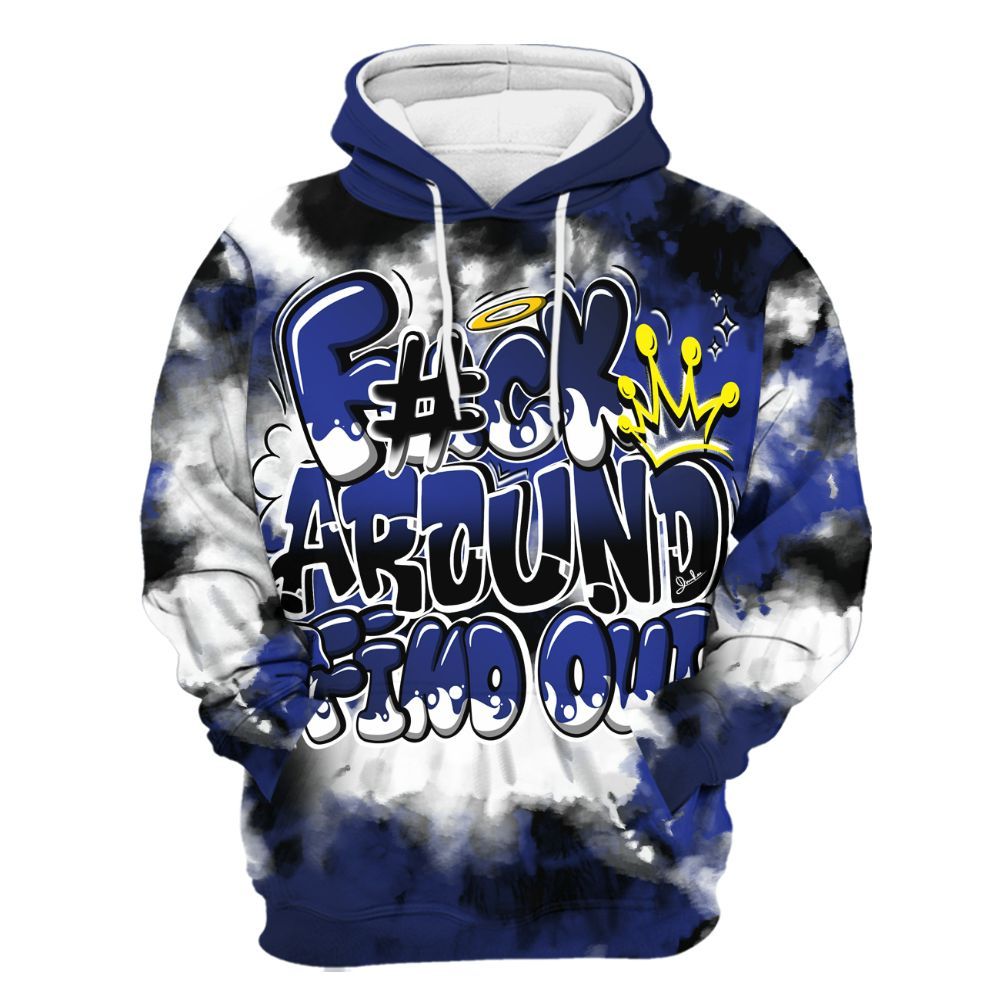 Hoodie To Match Air Max Plus Black Racer Blue - Tie Dye FK Around Find Out All Over Print