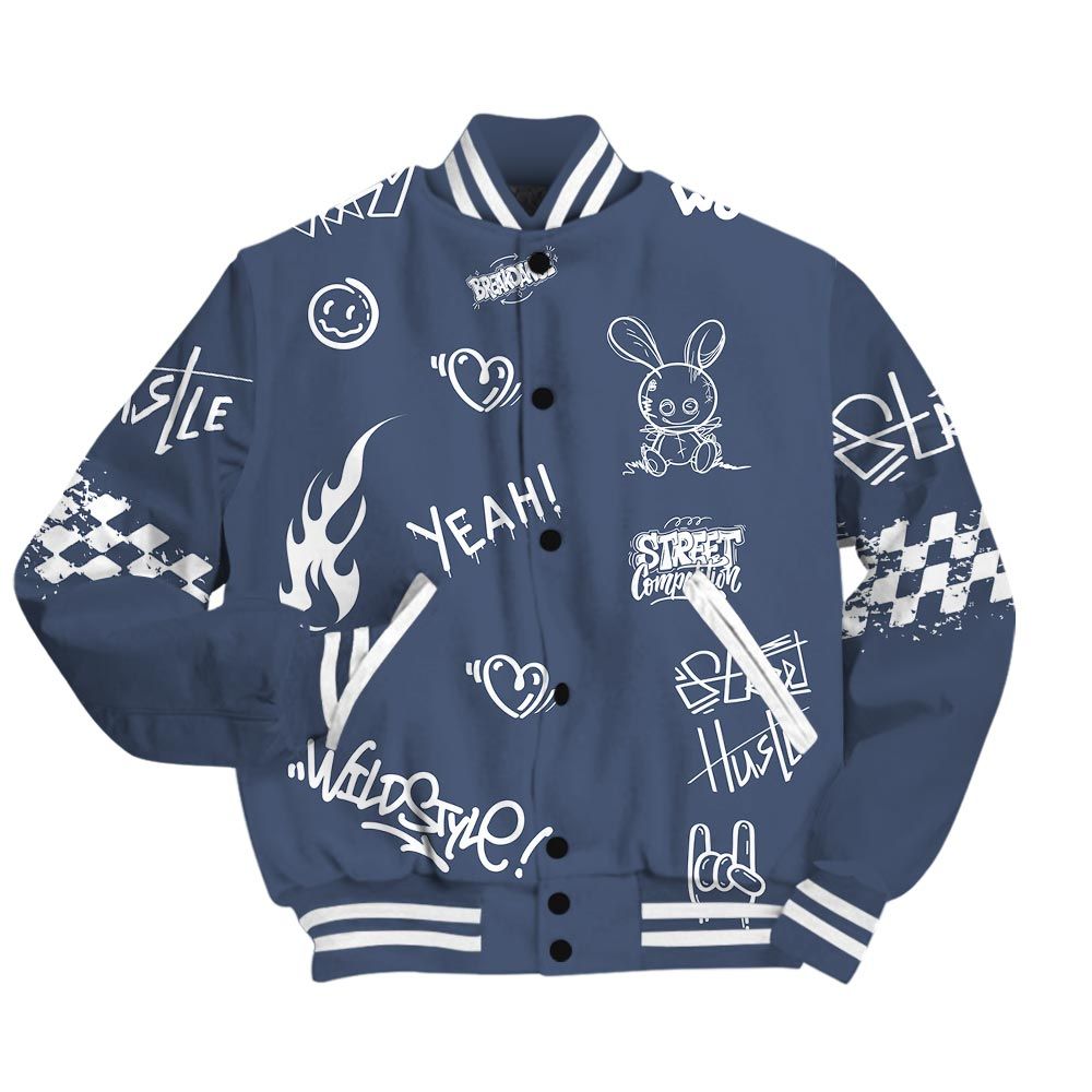 Varsity Jacket To Match Low Diffused Blue 11s - No More Rules Retro Varsity Jacket Outfit