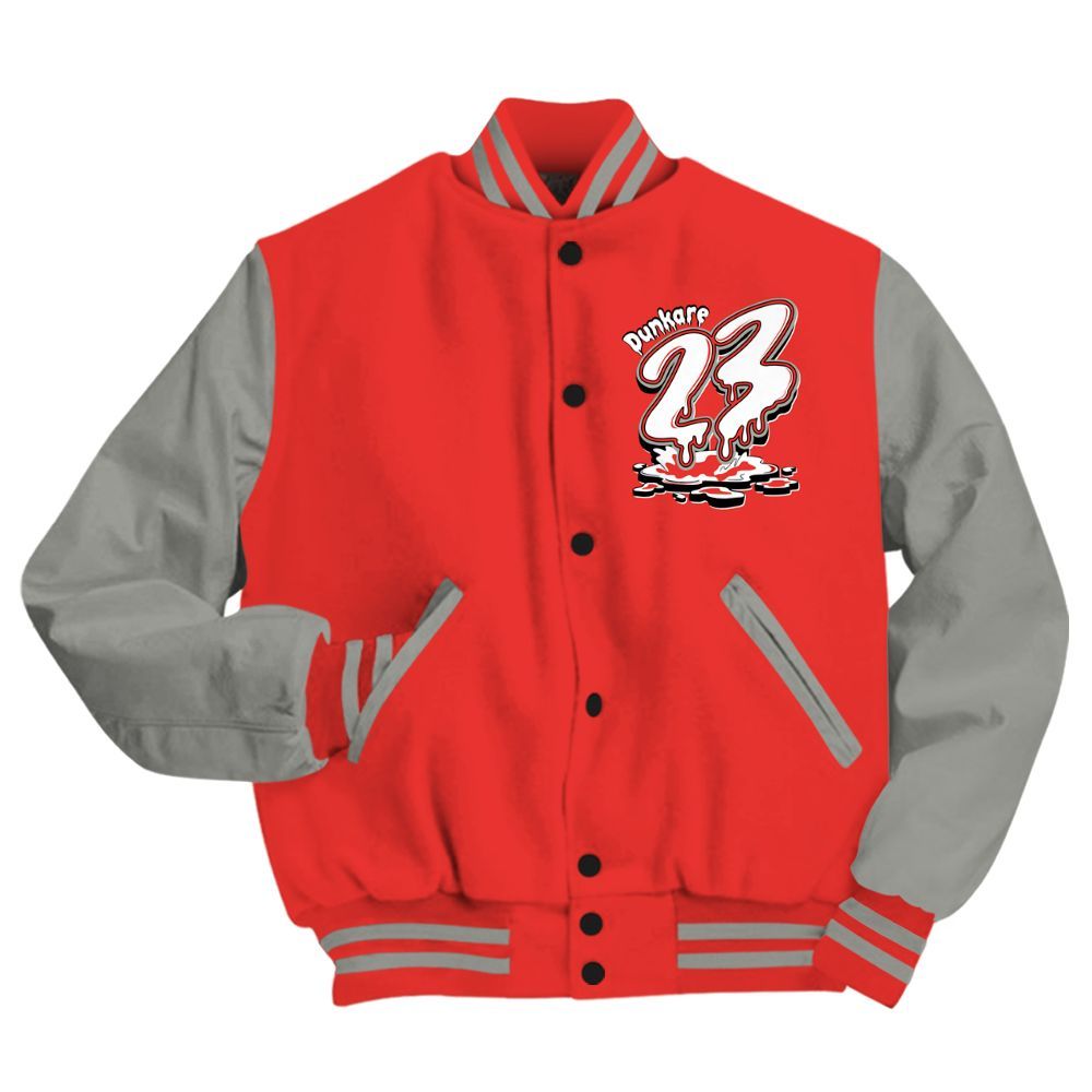 Varsity Jacket To Match Vomero 5 Bright Crimson - Custom Name 23 Drip All Over Print