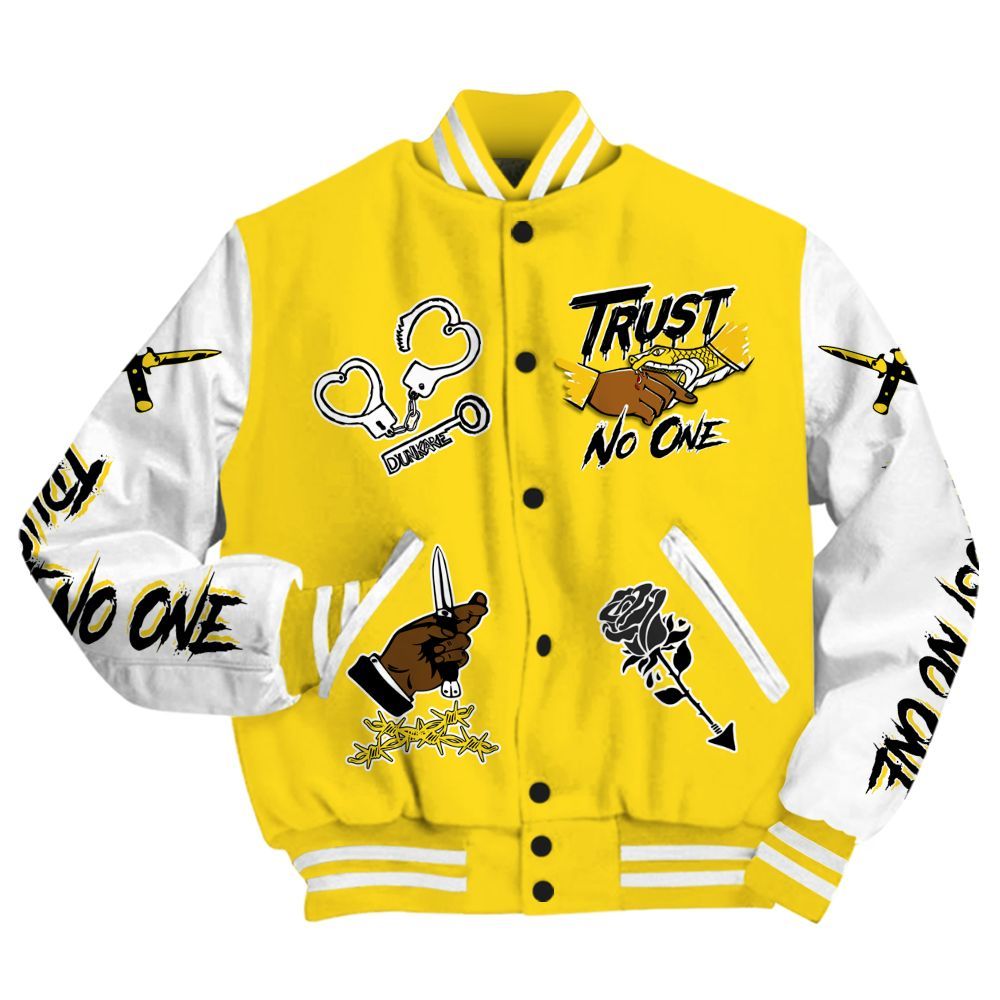 Varsity Jacket To Match Retro Thunder 4s - Trust No One Dripping All Over Print