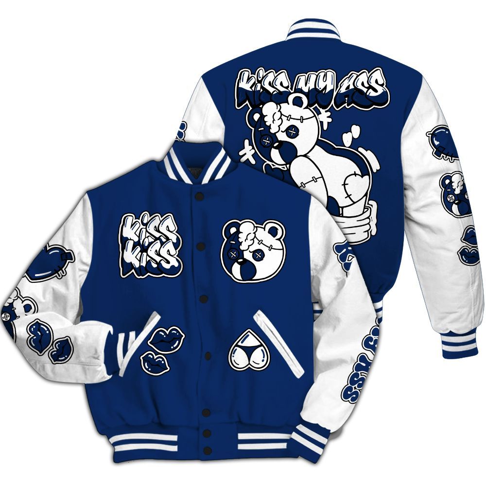 Varsity Jacket To Match High OG Deep Royal Blue 1s - Kiss My Hugz All Over Print