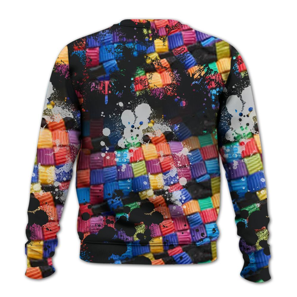 Sweatshirt To Match Air Rainbow Weave - God Blessed Ink Drip All Over Print
