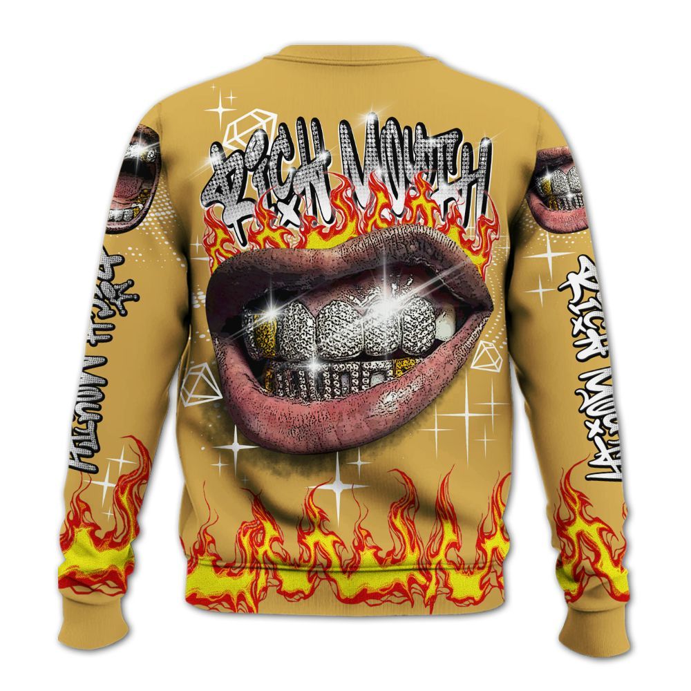 Sweatshirt To Match Retro Light Ginger 14s - Rich Mouth Fire Rap Retro 90s All Over Print