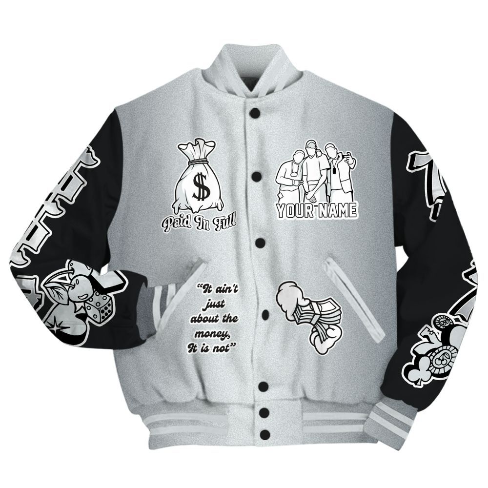 Varsity Jacket To Match Cap And Gown 6s - Paid In Full Baseball Varsity Jacket Custom Name All Over Print