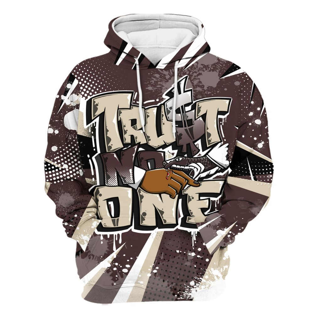 Hoodie To Match Burgundy Crush 3s - Poly Trust No One Dripping All Over Print