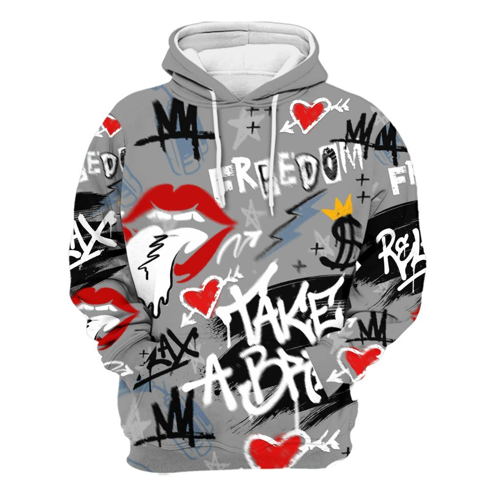 Hoodie To Match Black Chrome 6s - Take Break Freedom Graffiti Streetwear All Over Print