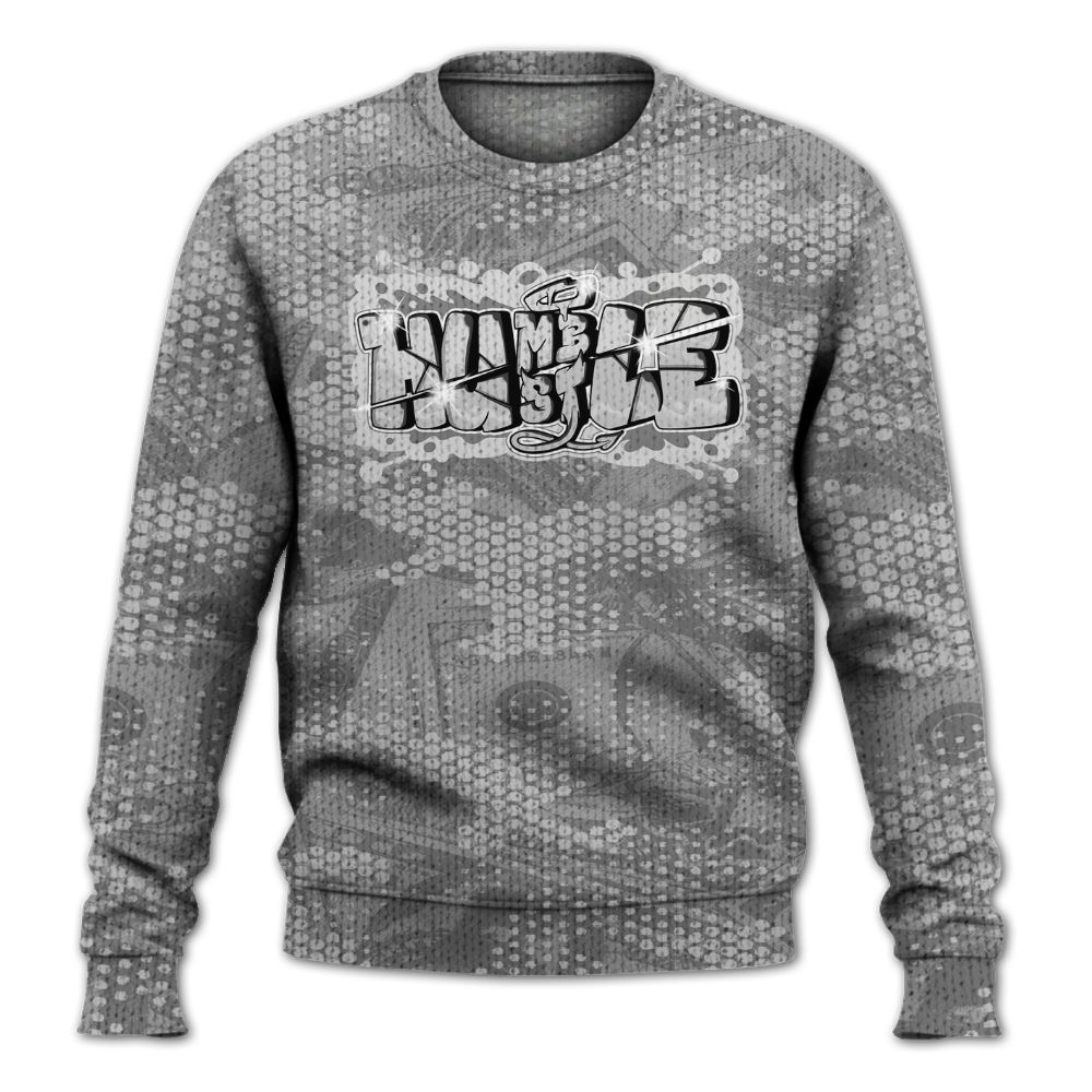 Knitted Sweater To Match Black Wolf Grey 12s - Humbled Hustles Graphic Banknotes