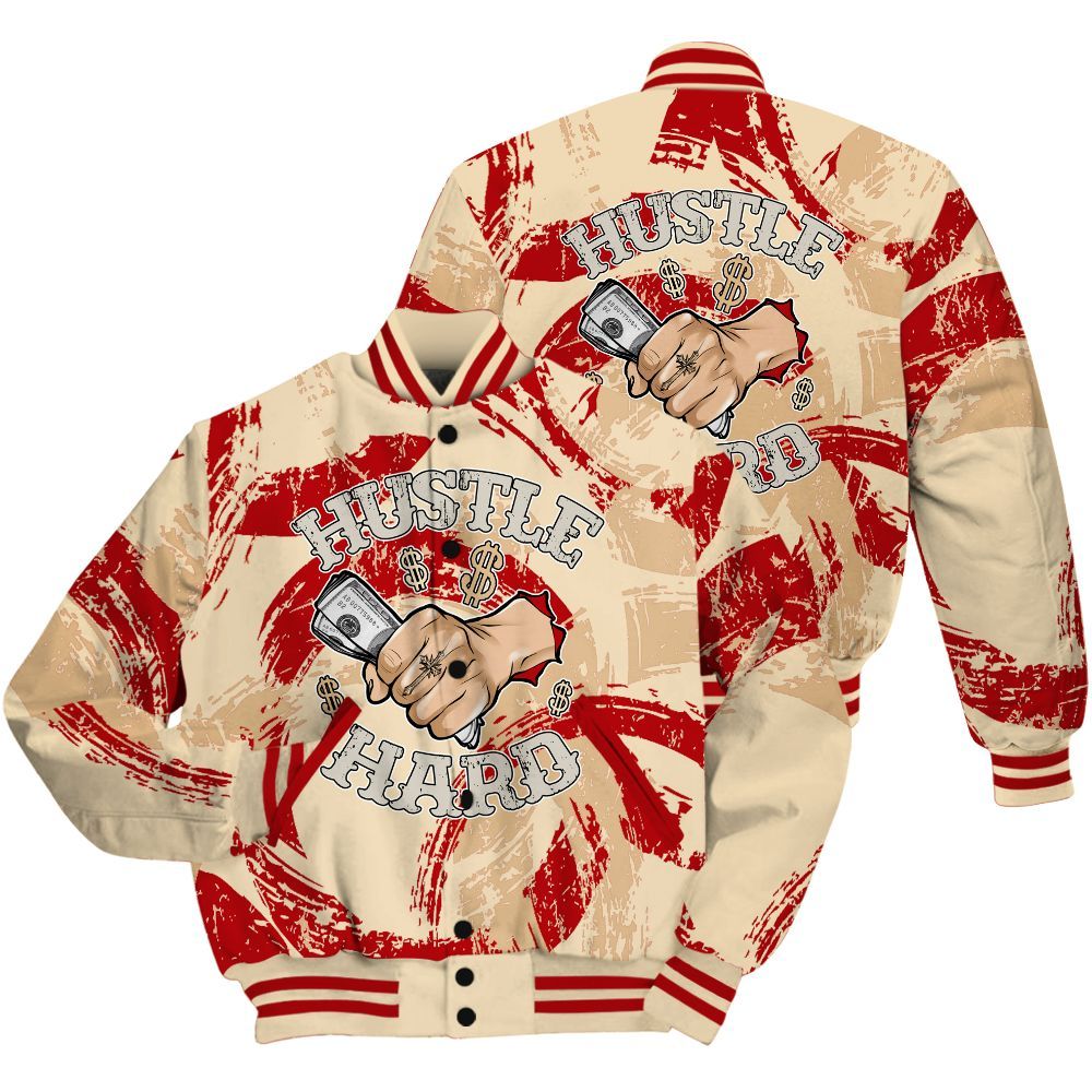 Varsity Jacket To Match Dunk Low Strawberry Waffle Shirt - Hustles Hard! Splash All Over Print