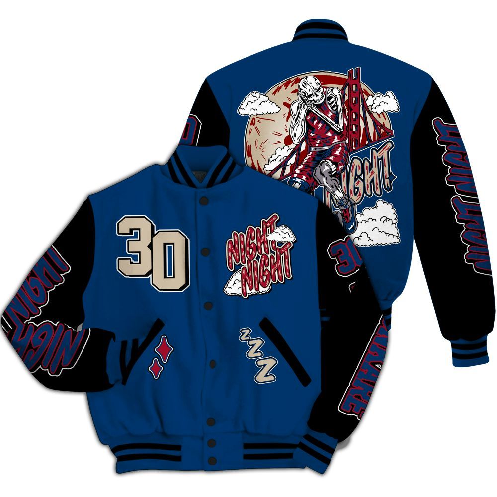 Varsity Jacket To Match Rare Air 4s - Seeya Skeleton All Over Print