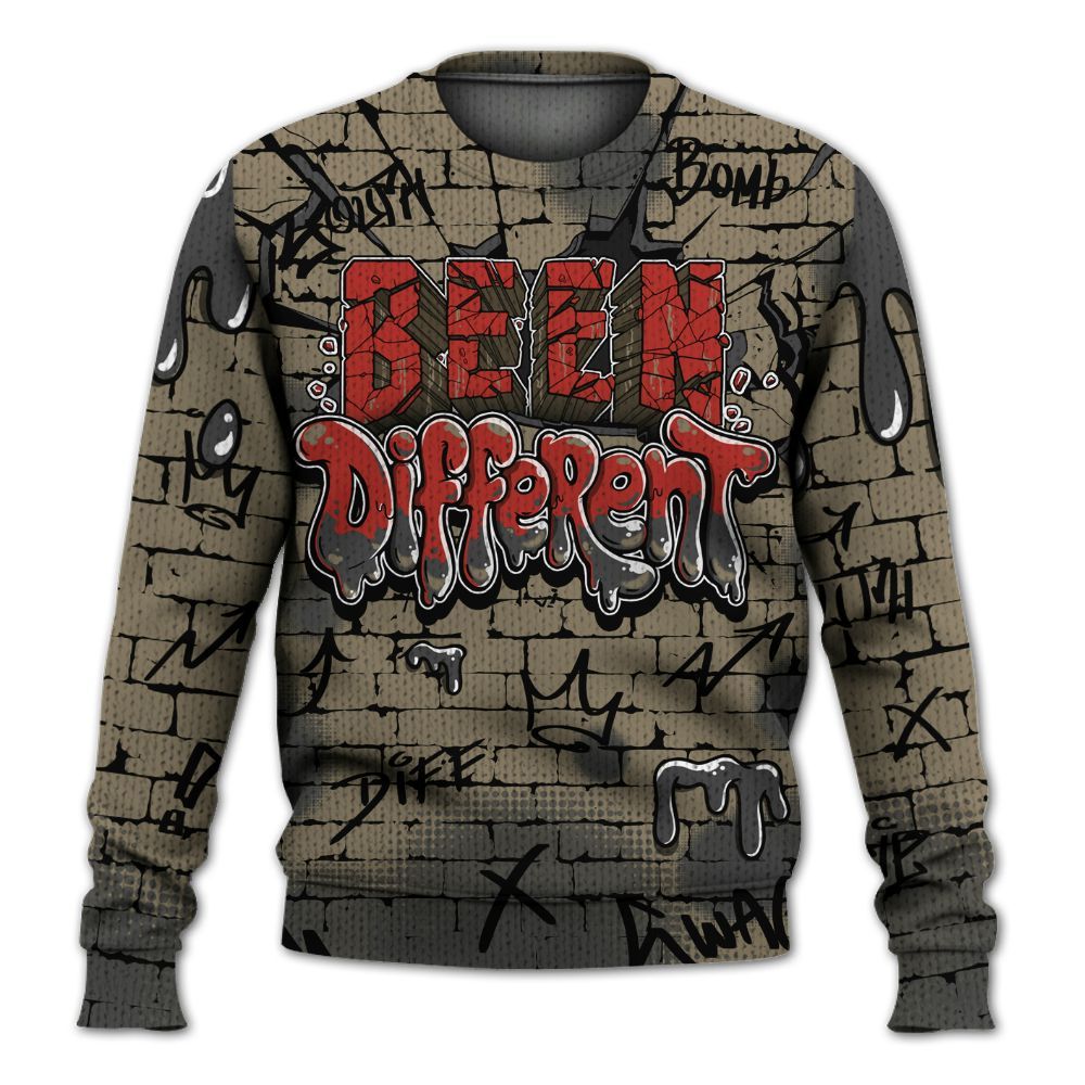 Sweater To Match Olive 9s - Been Different Drippin Streetwear Graphic