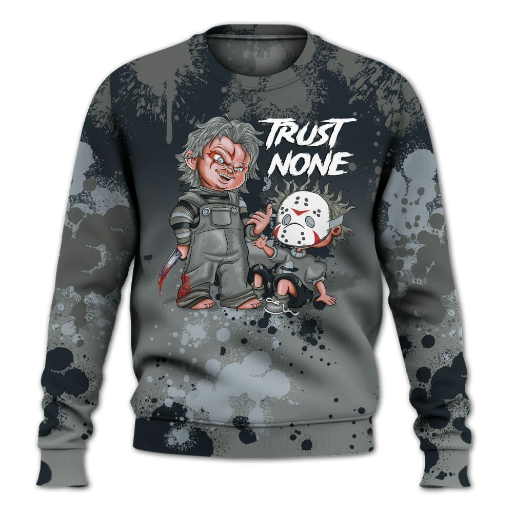 Sweatshirt To Match Retro Georgetown 6s - Trust No One Scary All Over Print