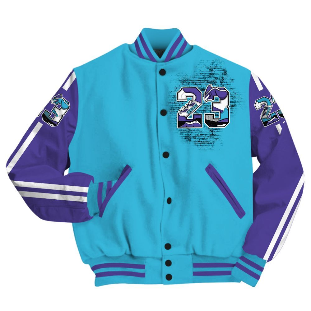 Varsity Jacket To Match Retro Aqua 6s - Custom Name Number 23 5s All Over Print