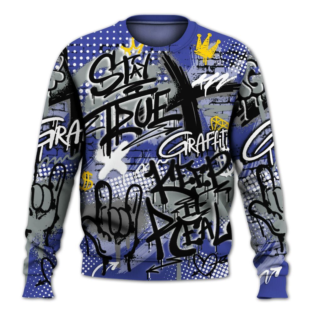 Sweatshirt To Match Shox TL Royal - True It Real Graffiti Streetwear All Over Print