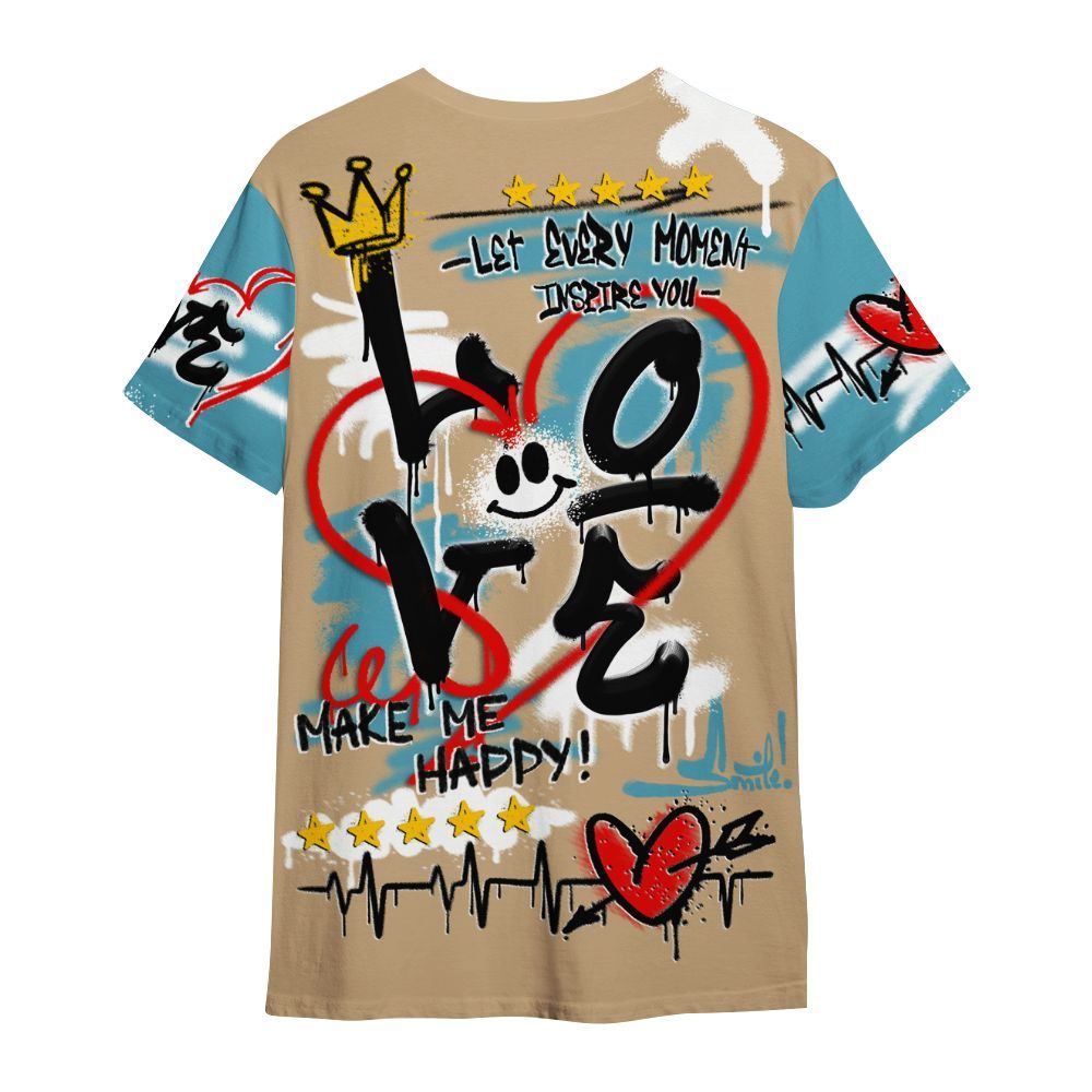 Shirt To Match H-Town 11s - Happy Love Beats Graffiti Streetwear All Over Print