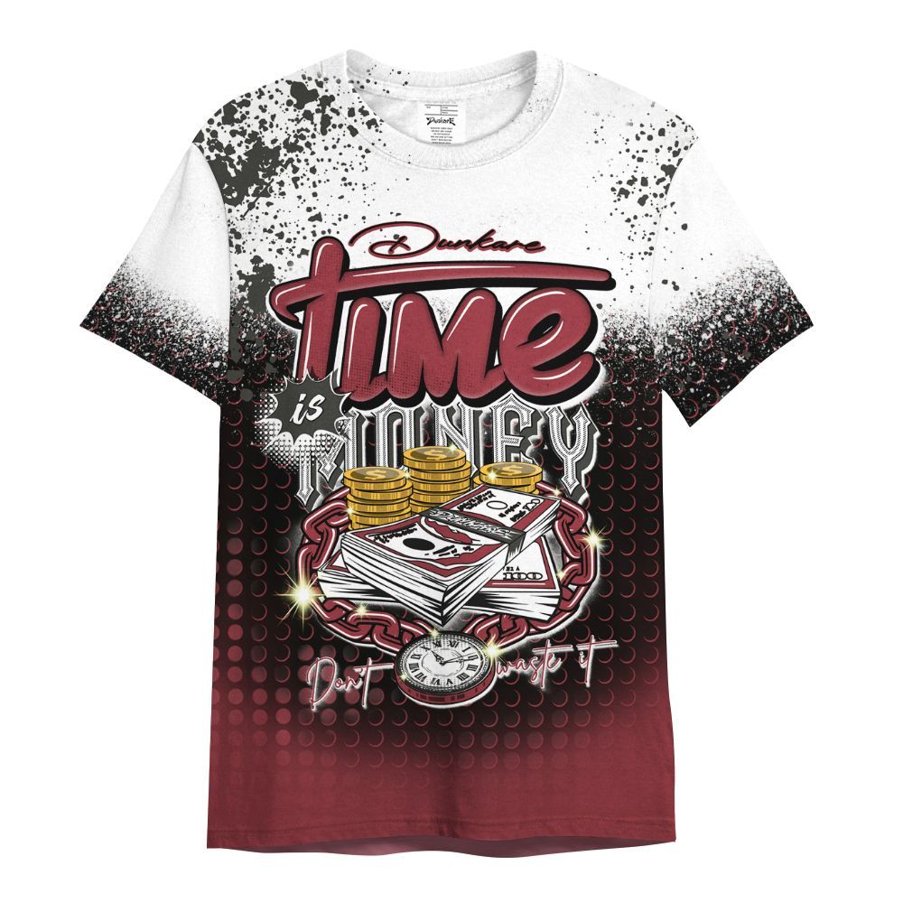 Shirt To Match Black Toe 14s - Halftone Time Is Money All Over Print
