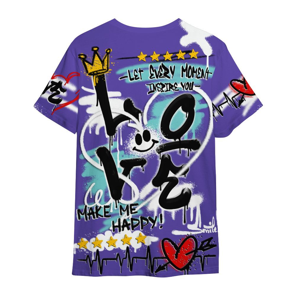 Shirt To Match Low Hornets 1s - Happy Love Beats Graffiti Streetwear All Over Print