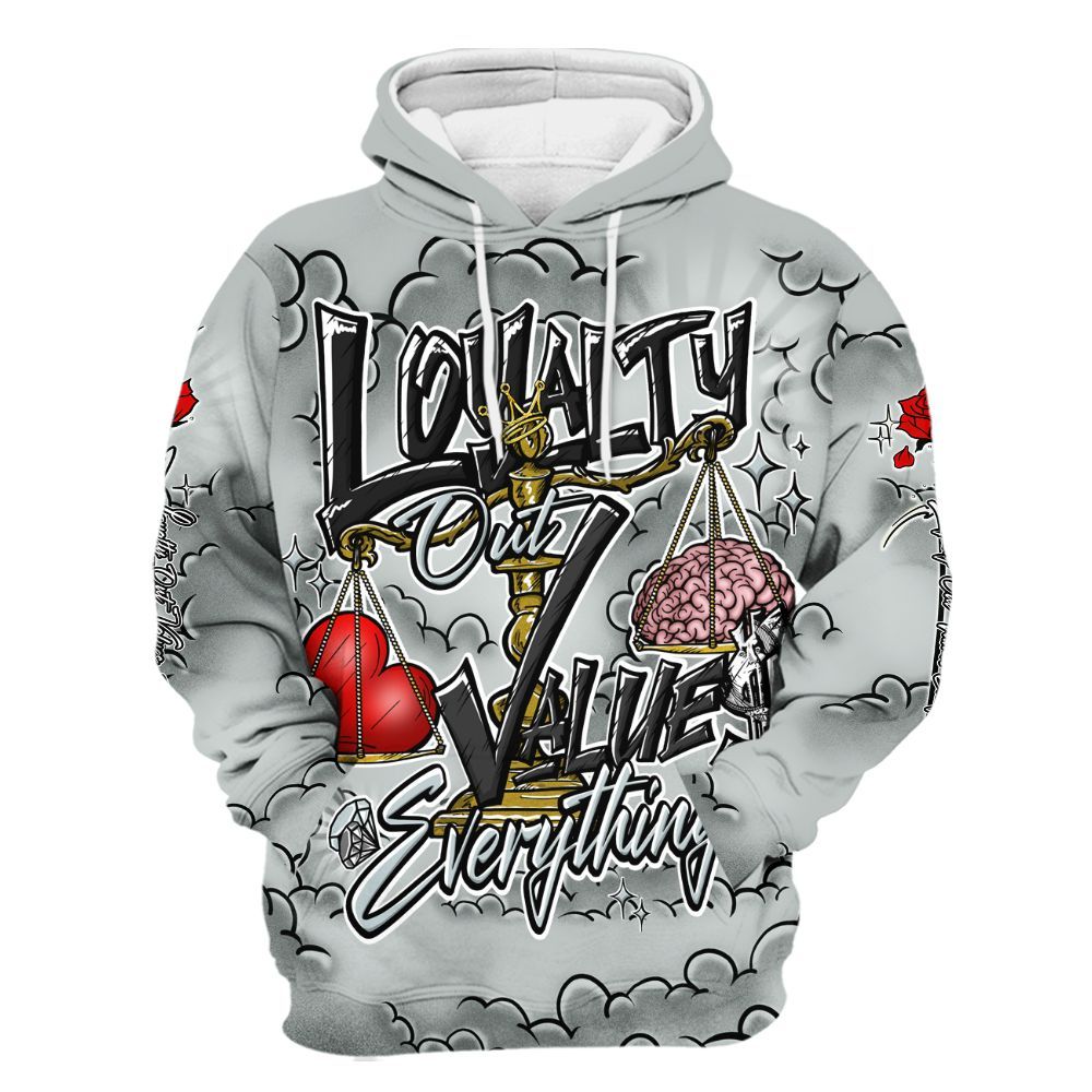 Hoodie To Match Black Wolf Grey 12s - Loyalty Wins Everything All Over Print