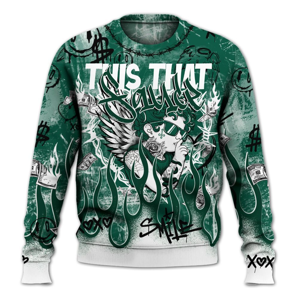 Sweatshirt To Match Oxidized Green 4s - This That Sauce Angel All Over Print