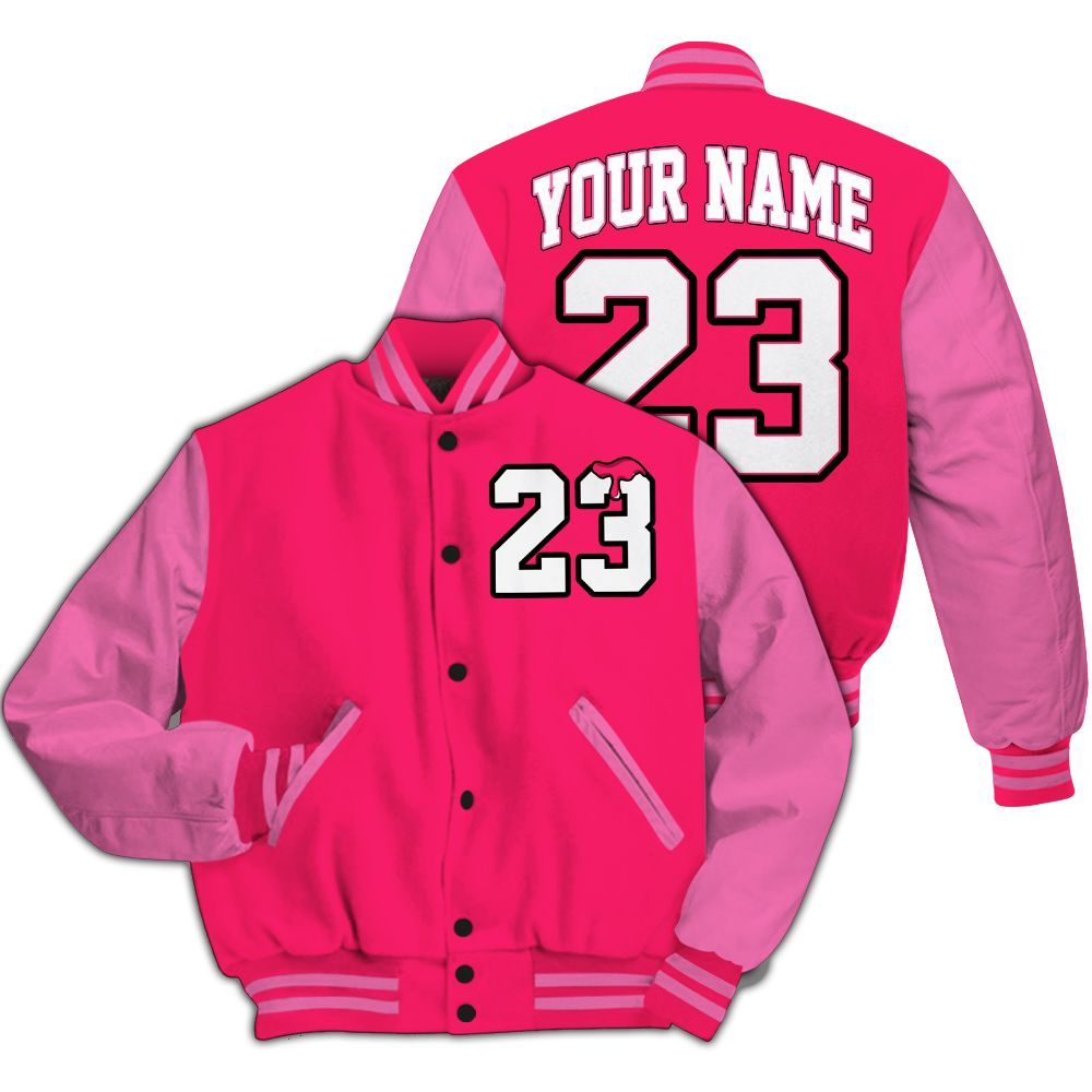 Varsity Jacket To Match Air VaporMax Plus Triple Pink - Custom Name Number 23 Drip All Over Print