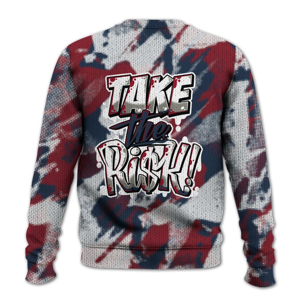 Knitted Sweater To Match Navy Blue 2024 6s - Take Risks Abstract