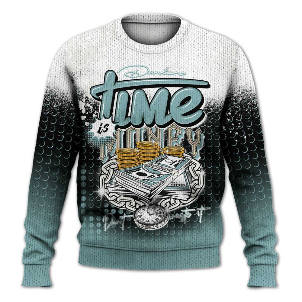 Knitted Sweater To Match Dunk Low Glacier Blue Pale Ivory - Halftone Time Is Money