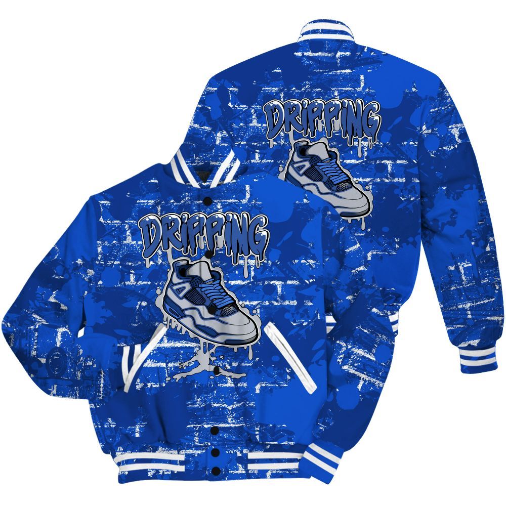 Varsity Jacket To Match Air Foamposite One Royal Shirt - Dripping Shoe 4S Graphic Street Art All Over Print