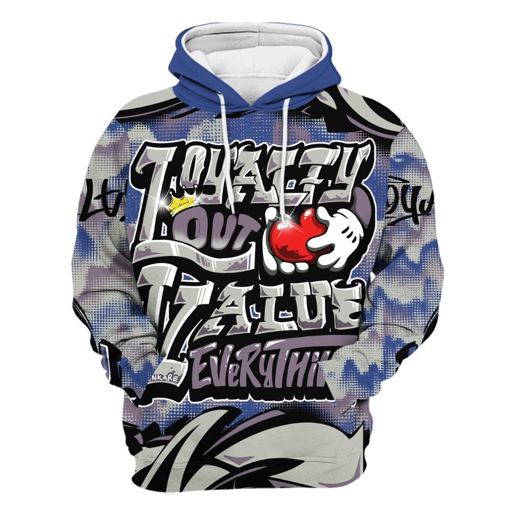 Hoodie To Match Low OG Voodoo Alternate 1s - Loyalty Out Value Graffiti All Over Print