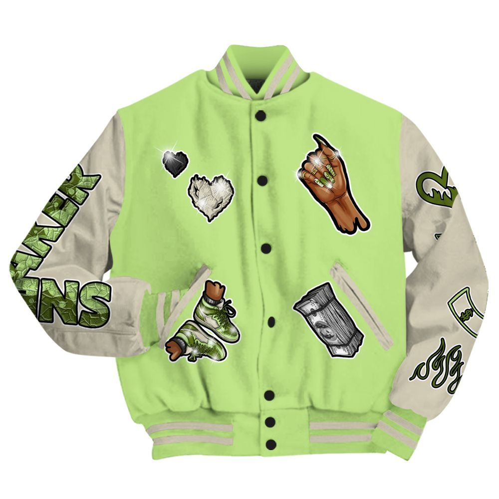 Varsity Jacket To Match Air Max Stussy Action Green - Sneakerz Girlz All Over Print