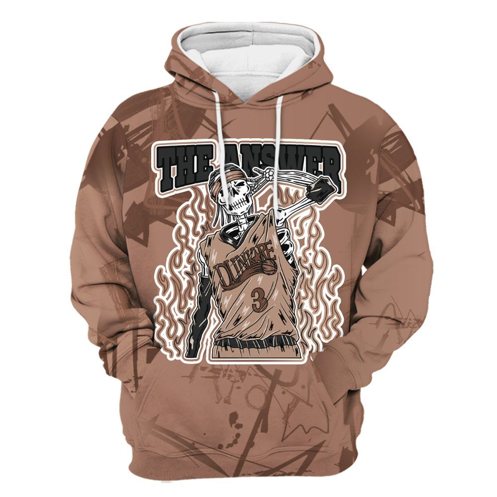 Hoodie To Match KD 4 Christmas - Allen Answer Skeleton Messyz All Over Print