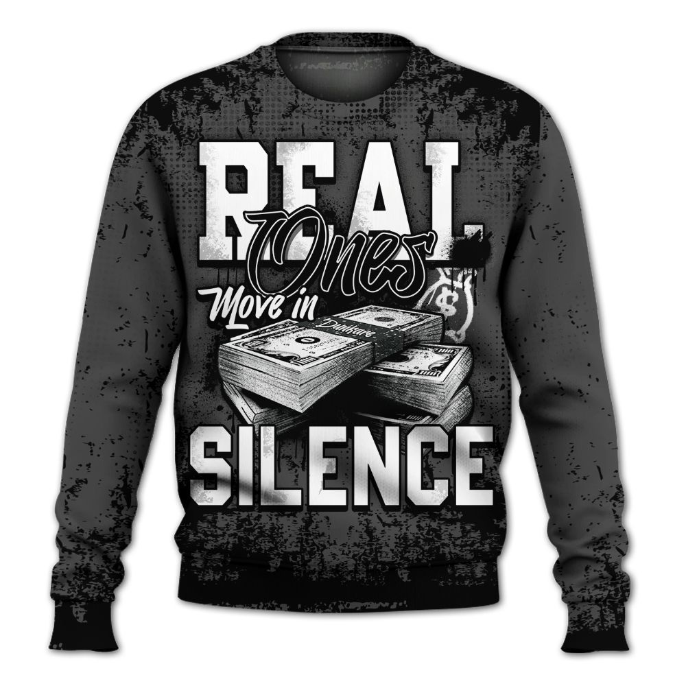 Sweatshirt To Match Fear 4s - Move In Silence Money Street Retro All Over Print