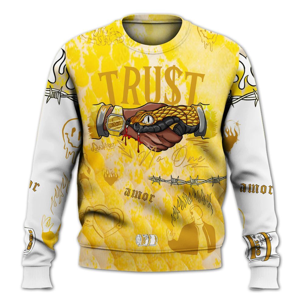 Sweatshirt To Match Low Yellow Python 11s - Snake Trust No One All Over Print