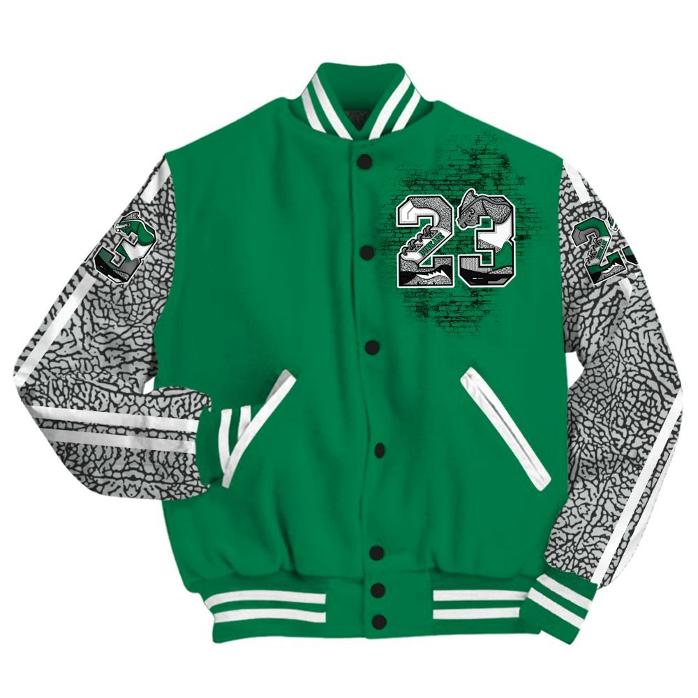 Varsity Jacket To Match Pine Green 3s - Custom Name Number 23 5s All Over Print