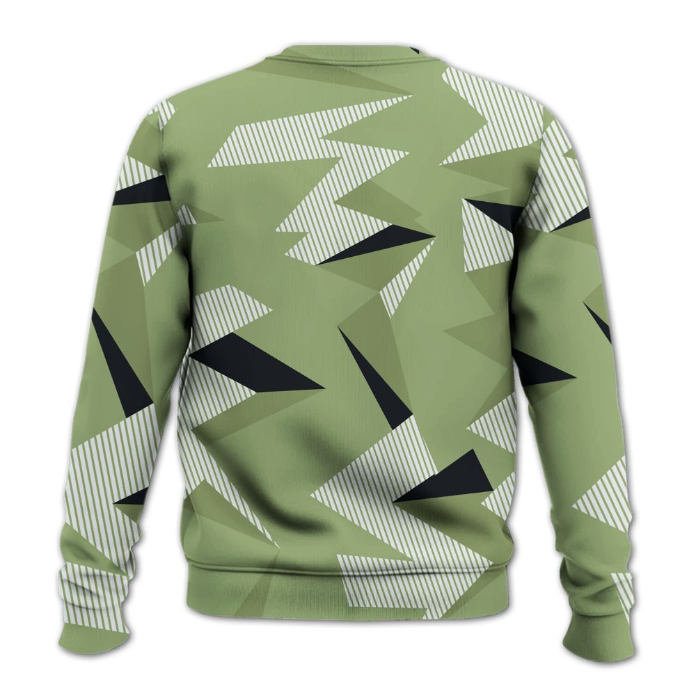 Sweatshirt To Match Oil Green 4s - Geometric Camouflage Pattern All Over Print