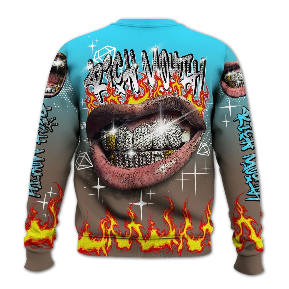 Sweatshirt To Match Olive Concord 9s - Rich Mouth Fire Rap Retro 90s All Over Print