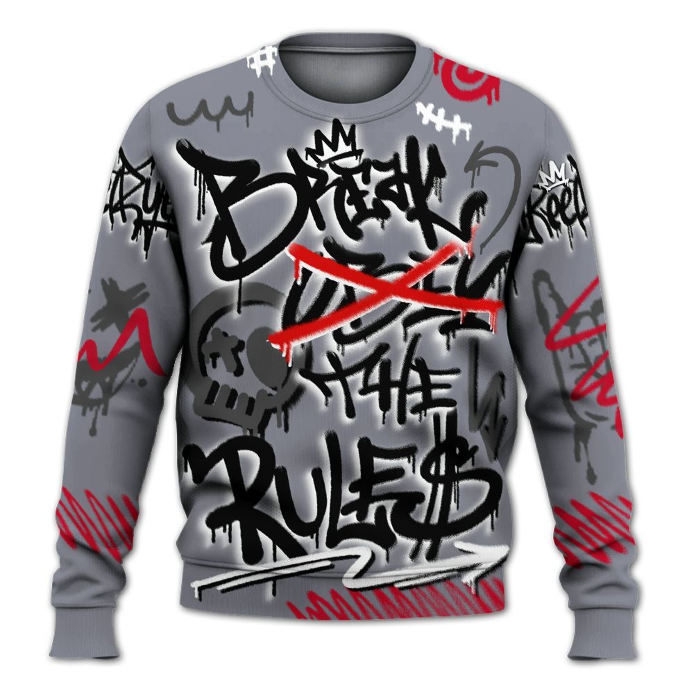 Sweatshirt To Match Retro Black Flint 13s - Break Rules Streetwear All Over Print
