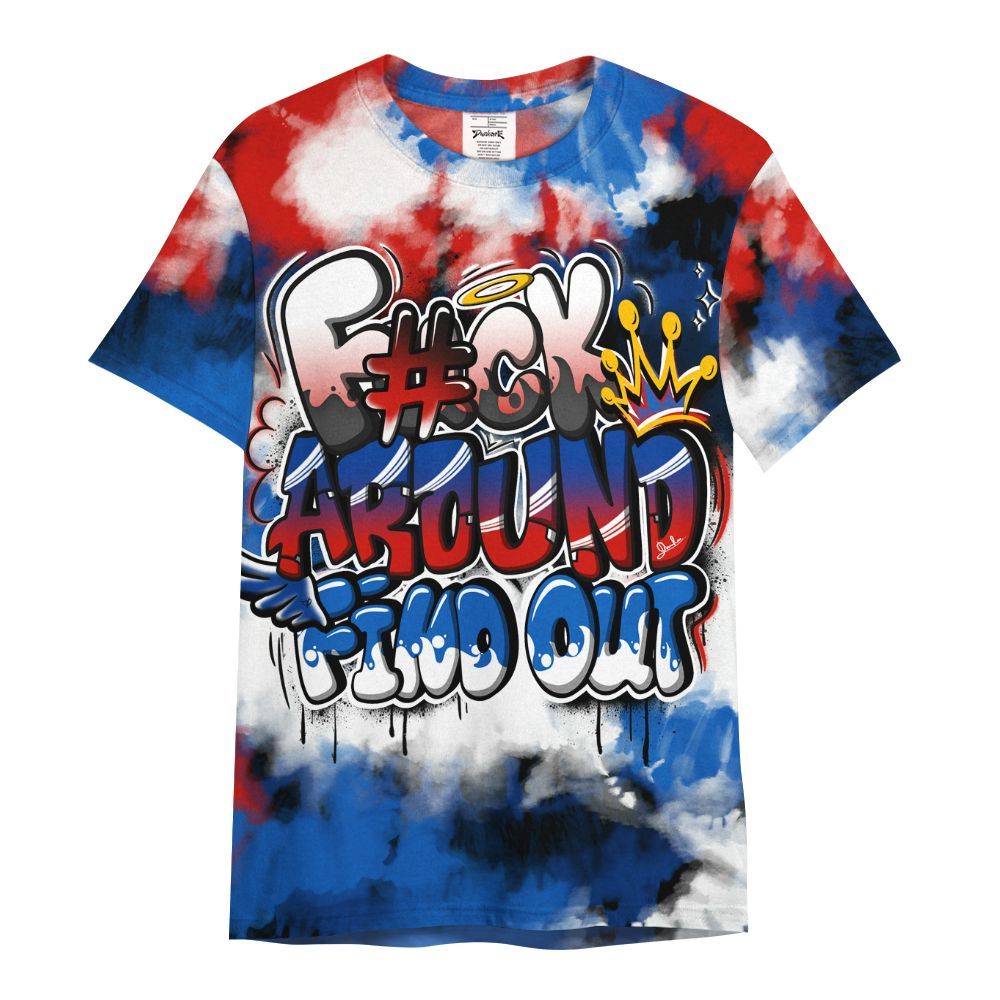 Shirt To Match Kobe 6 Game Royal - Tie Dye FK Around Find Out All Over Print
