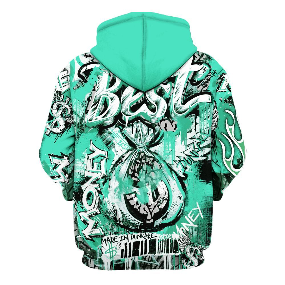 Hoodie To Match Black Green Glow 3s - The Best Money Green Glow 3s All Over Print