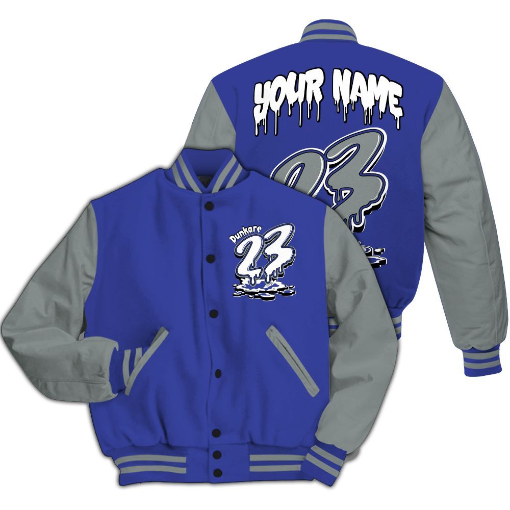 Varsity Jacket To Match Shox TL Royal - Custom Name 23 Drip All Over Print