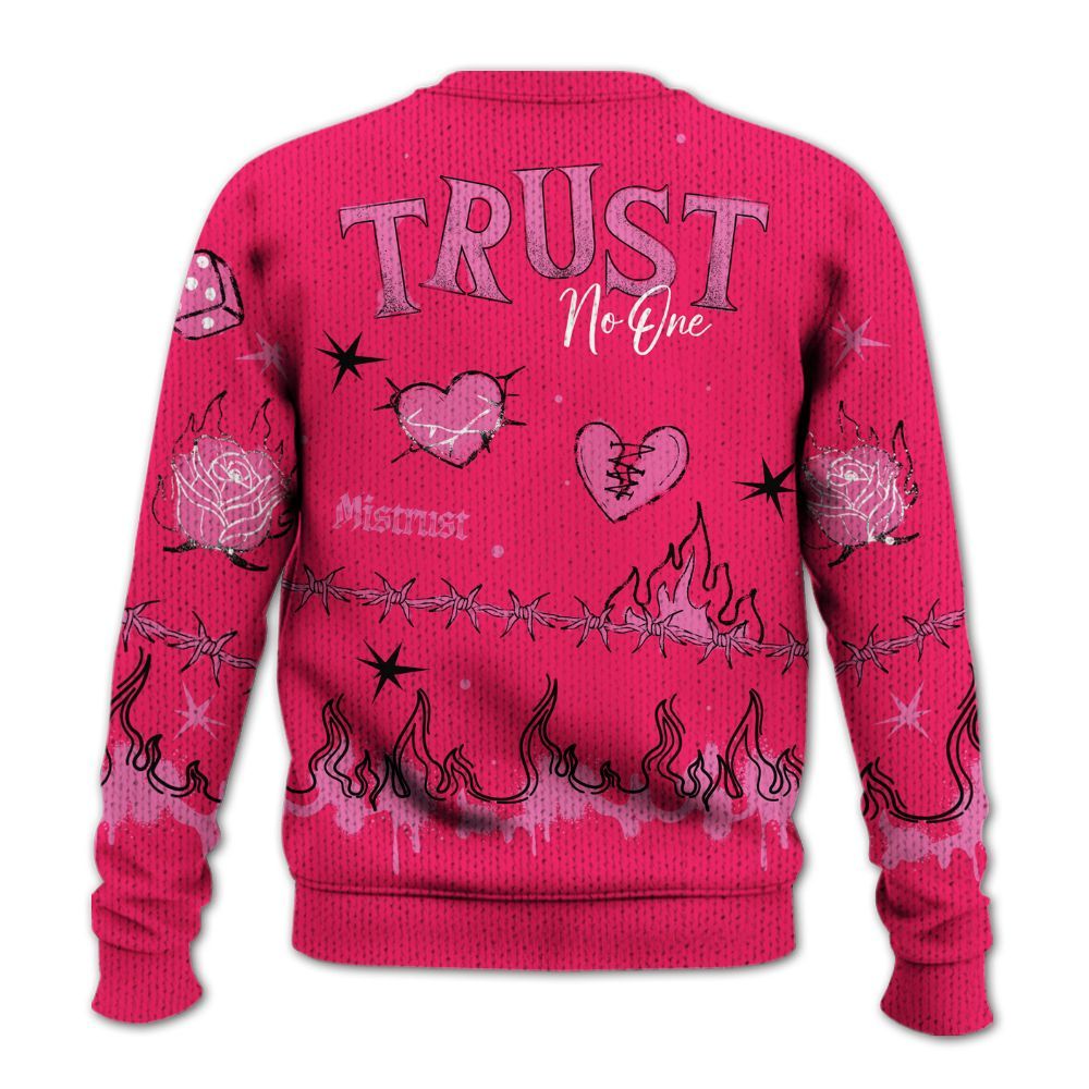 Knitted Sweater To Match Air VaporMax Plus Triple Pink - Trust No One Snake-Bite Doodle Crayon
