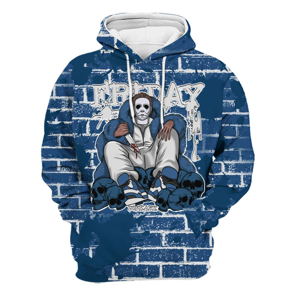 Hoodie To Match High OG Midnight Navy 1s - Friday Brick All Over Print