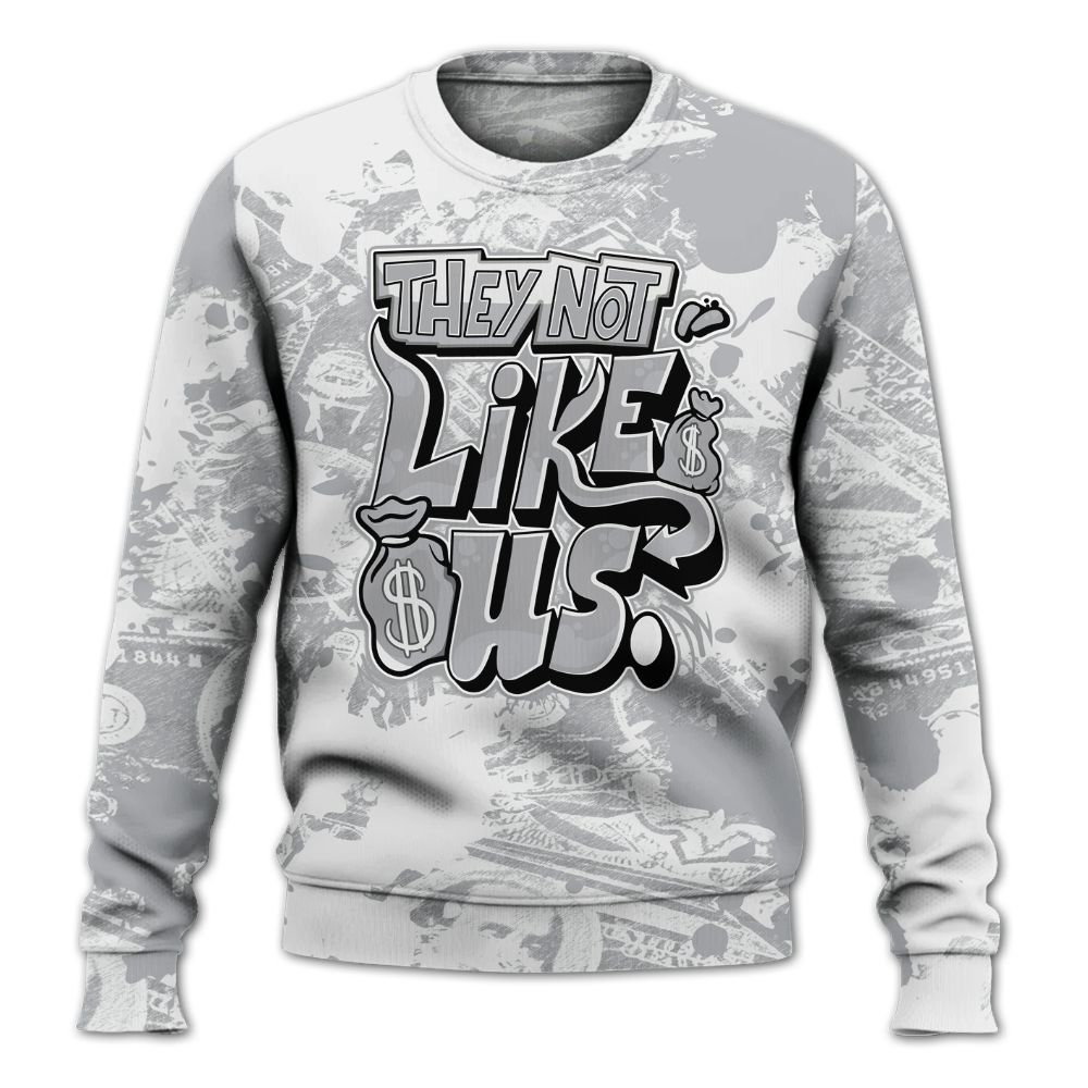 Sweatshirt To Match Low OG Wolf Grey 1s - Dislike Us Graphic Street Art All Over Print