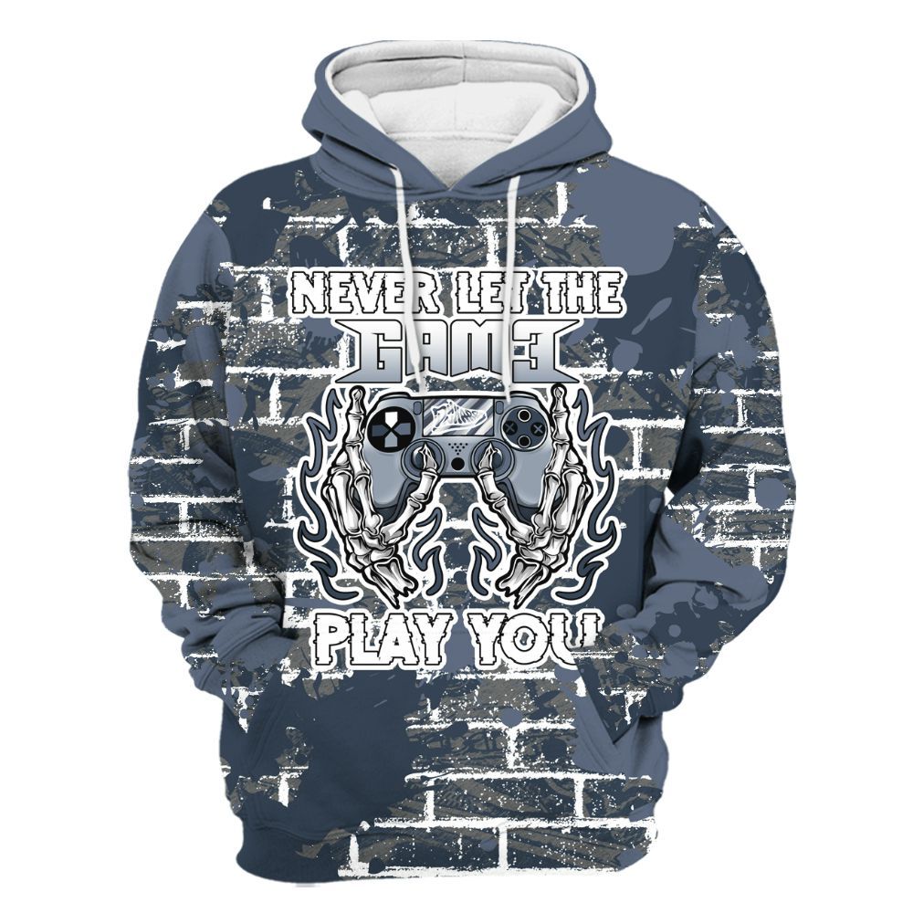 Hoodie To Match Low Diffused Blue 11s - PlayGame Skull Brick All Over Print