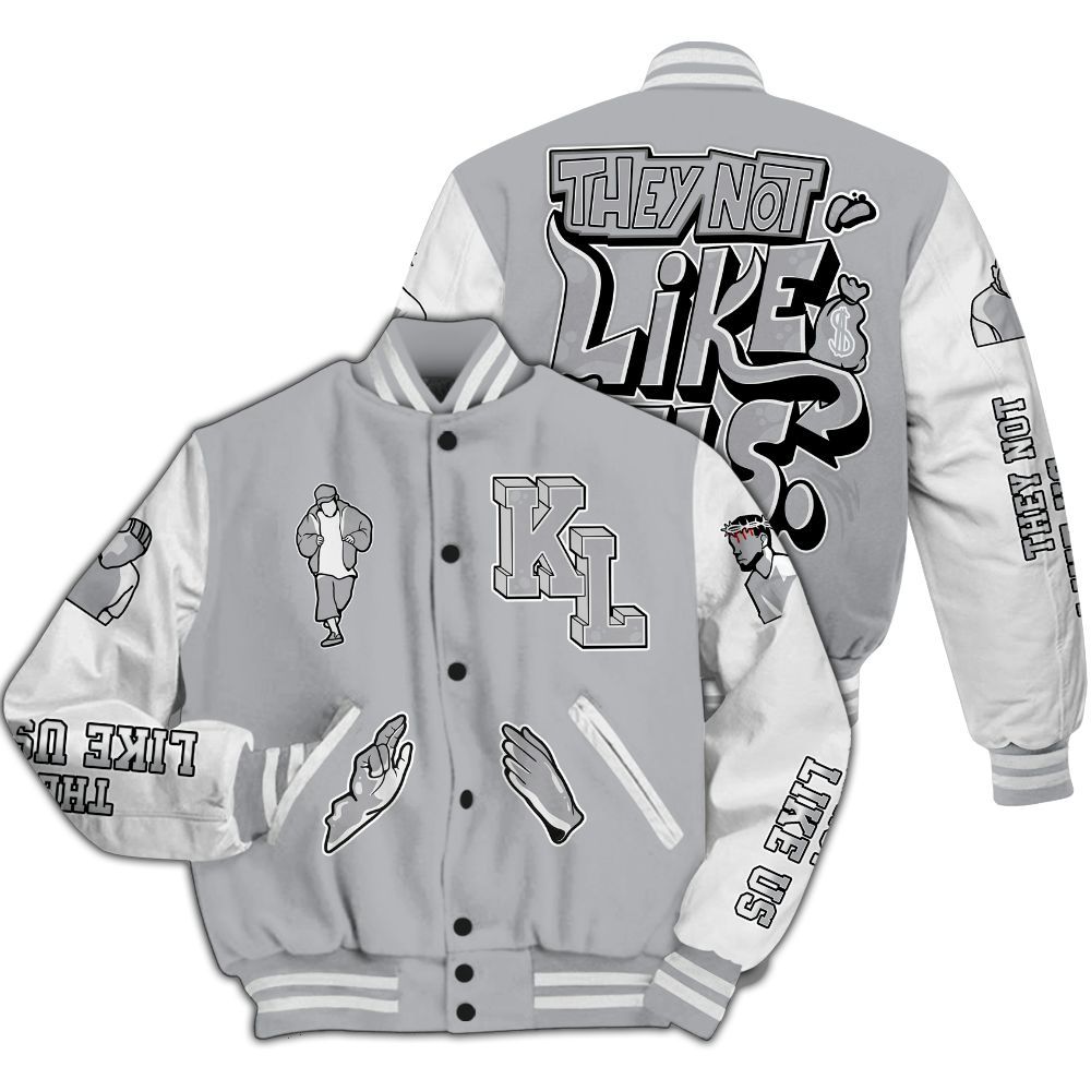 Varsity Jacket To Match Low OG Wolf Grey 1s - Dislike Us Graphic All Over Print