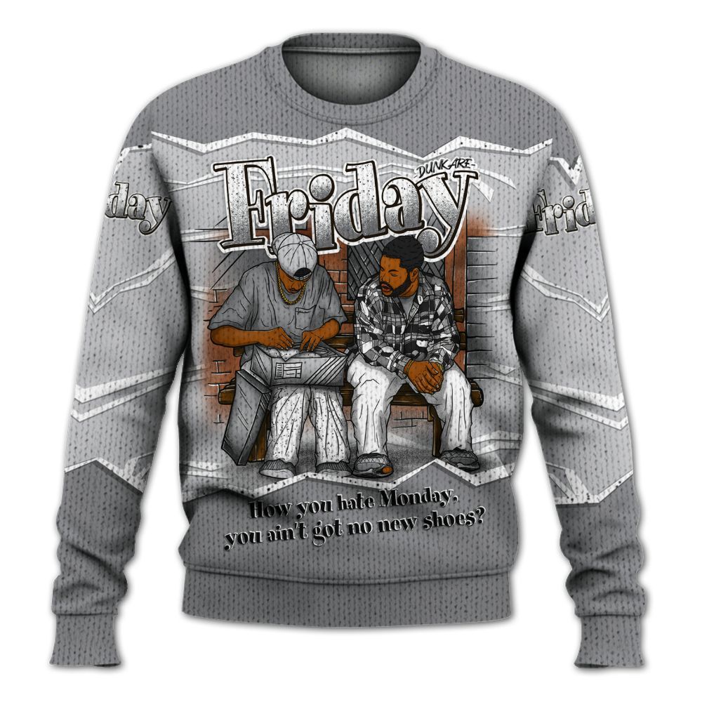 Sweater To Match Retro Wolf Grey 5s - Friday Movie 90s TV Graphic