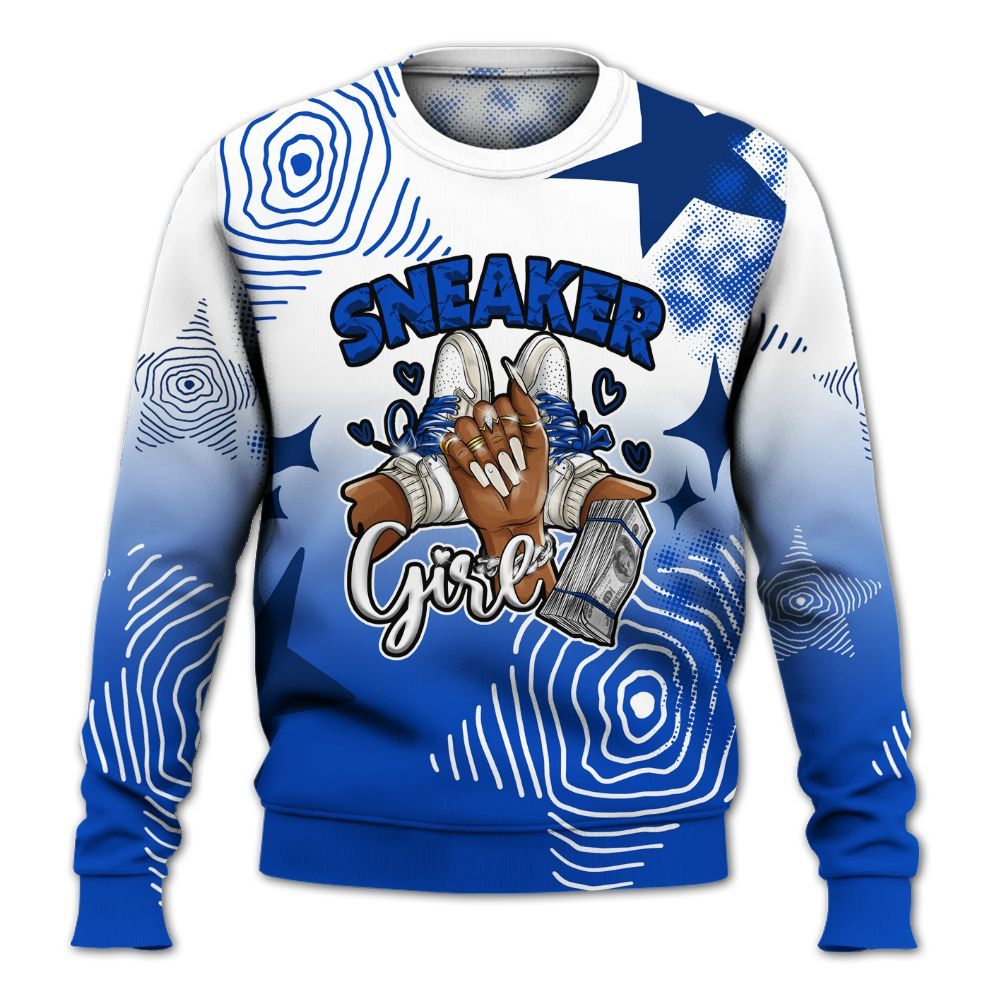 Sweatshirt To Match Low Game Royal 1s - Sneakerz Girlz Unique Starz All Over Print